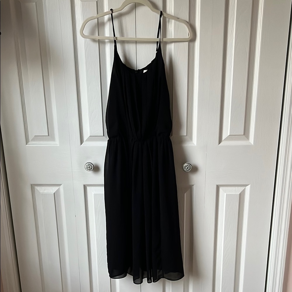 Sandro Elegant Black Spaghetti Strap Dress